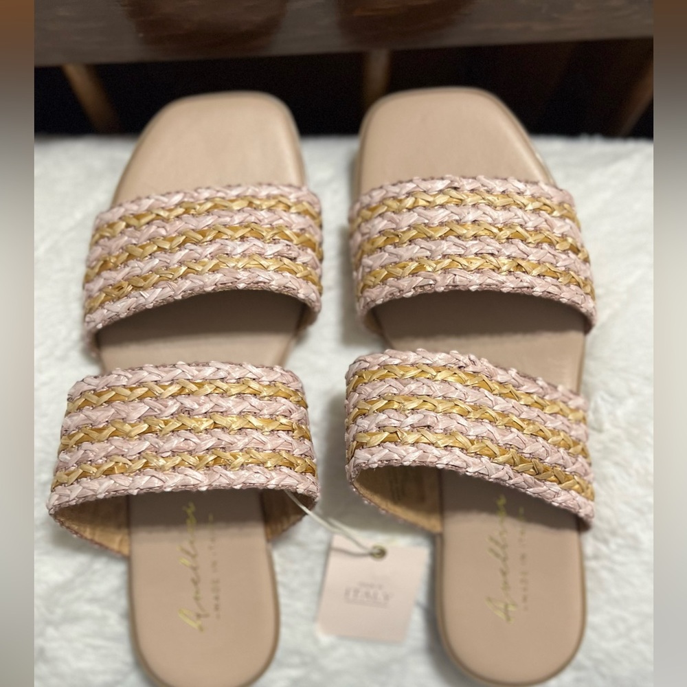 Avellini Made in Italy Shoes Woven Raffia Size 7.5 NEW‎